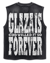 GLAZA GOD Presence – Heavyweight Acid Wash Sleeveless Tee -Red