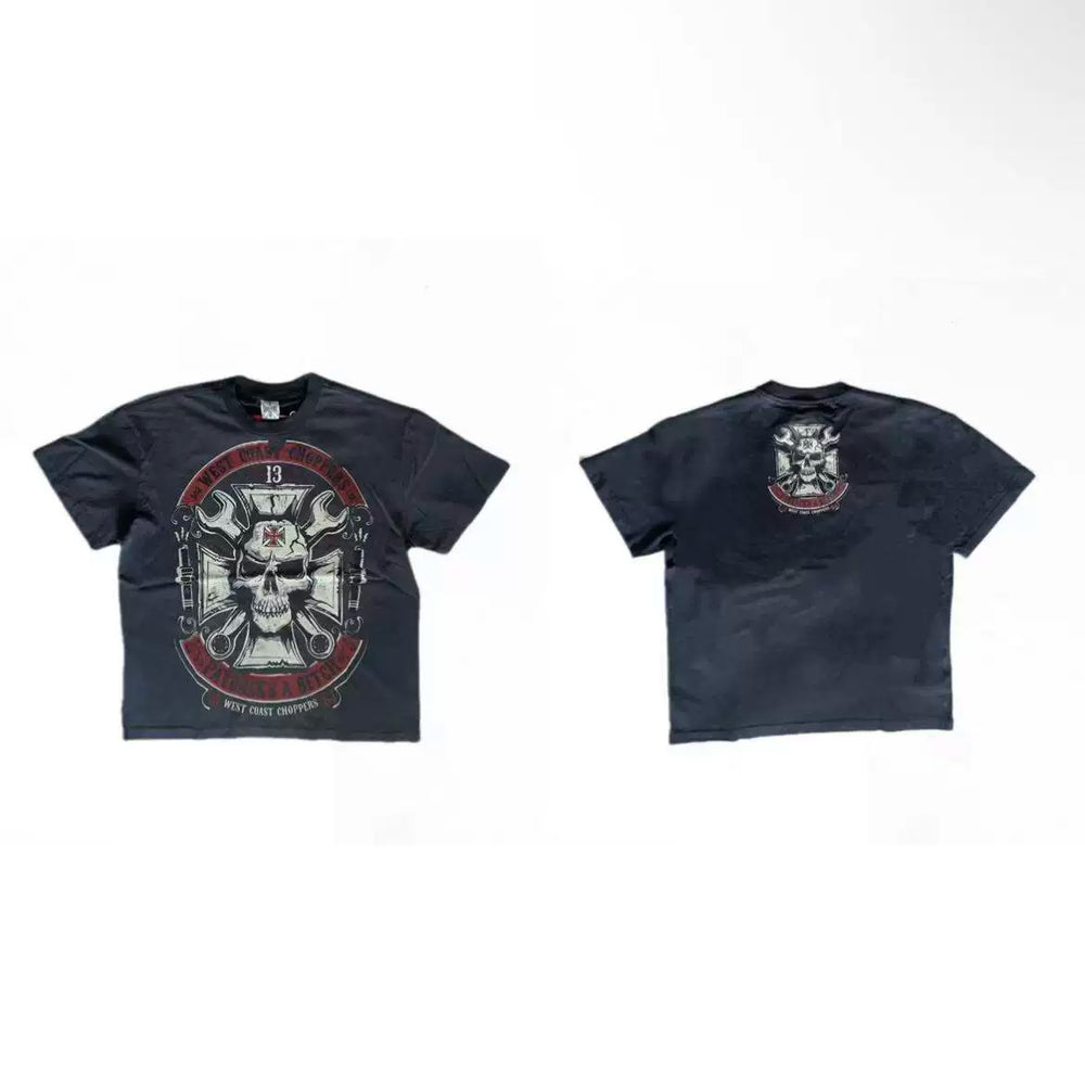 West Coast Choppers Mechanic Skull Wrench Tee - Black