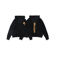 Palm Angels Burning Palm Tree & Flame Logo Hoodie - Black
