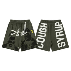 That's A Awful Lot Of Cough Syrup Portrait Side Logo Sweatshorts - Dark Green
