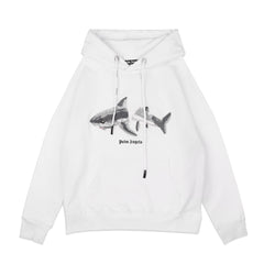 Palm Angels Split Shark Graphic Hoodie - White
