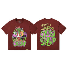 That's A Awful Lot Of Cough Syrup Chiefin Heavily Graphic T-Shirt - Burgundy