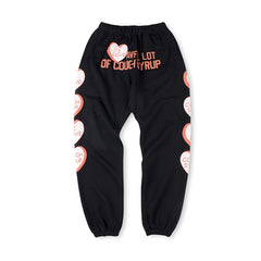 That's A Awful Lot Of Cough Syrup Angel Heart Sweatpants - Black / Peach