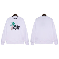 Palm Angels Cartoon Palm Tree & Graffiti Logo Crewneck - White