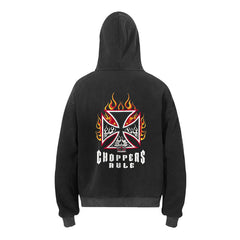 West Coast Choppers Choppers Rule Flame Hoodie - Black