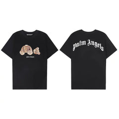 Palm Angels Leopard Print Bear Graphic T-Shirt - Black