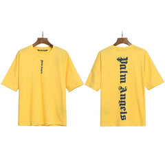 Palm Angels Vertical Gothic Logo T-Shirt - Yellow