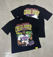 That's A Awful Lot Of Cough Syrup Baseball Graphic T-Shirt - Black