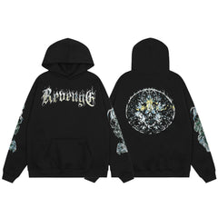 Revenge Black Dark Gothic Circle Arch Logo Pullover Hoodie
