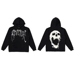 Revenge Screaming Skull Arch Logo Pullover Hoodie black