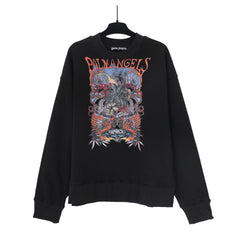Palm Angels Vintage Rock Graphic Crewneck Sweatshirt - Black