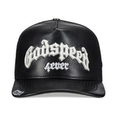Godspeed Forever Black Leather Trucker Hat