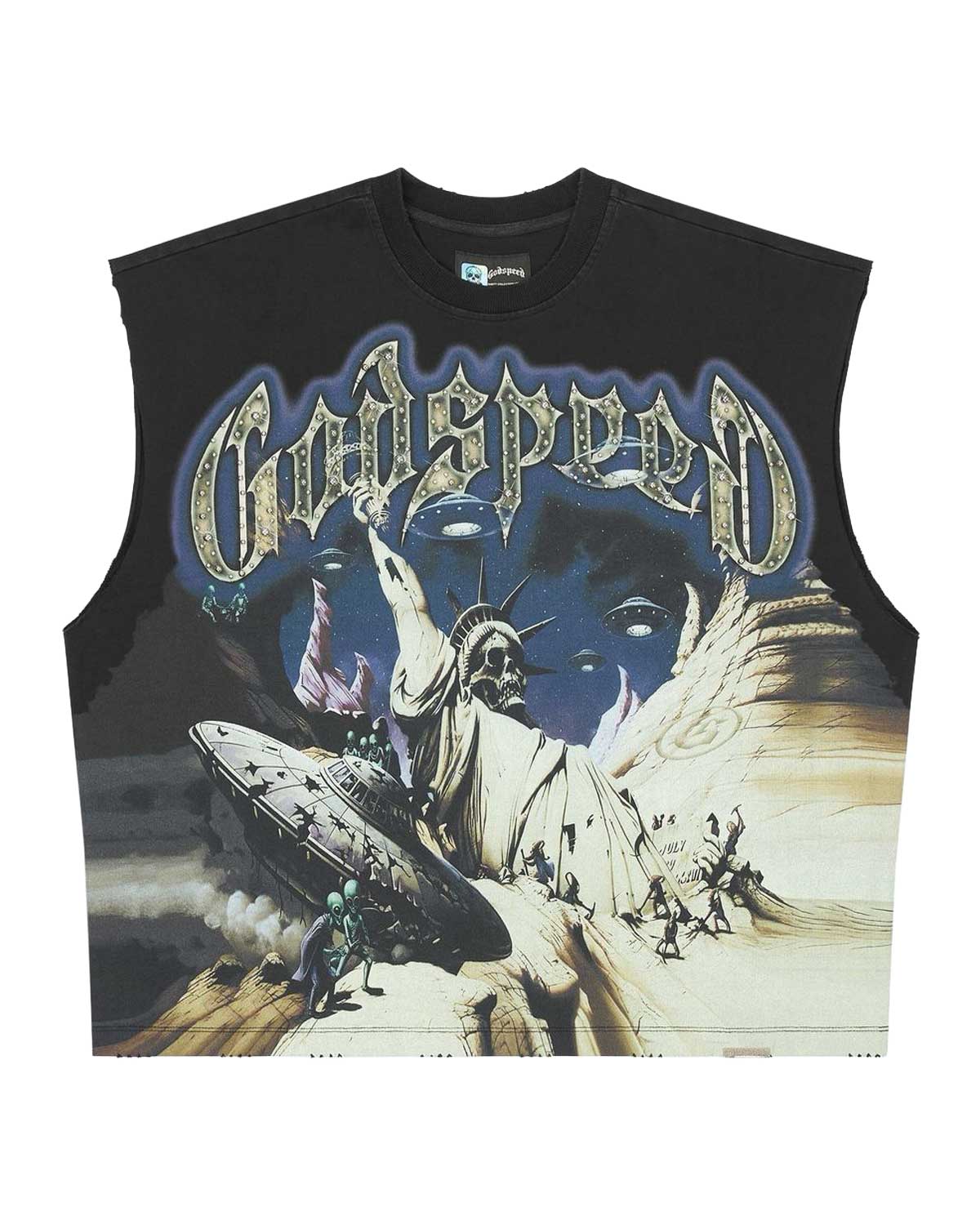 Godspeed The Landing Sleeveless Tee Black