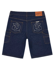 Godspeed Twin Panel Denim Shorts Raw Blue