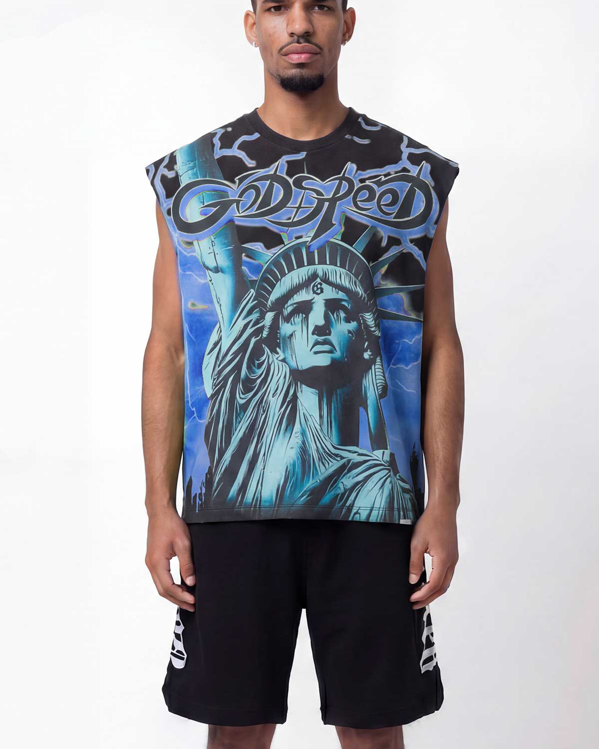 Godspeed Voltage Sleeveless Tee Black/Blue