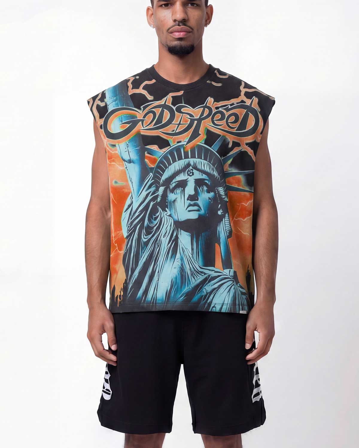 Godspeed Voltage Sleeveless Tee Black/Orange