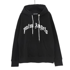 Palm Angels Arched Logo Hoodie - Black/White