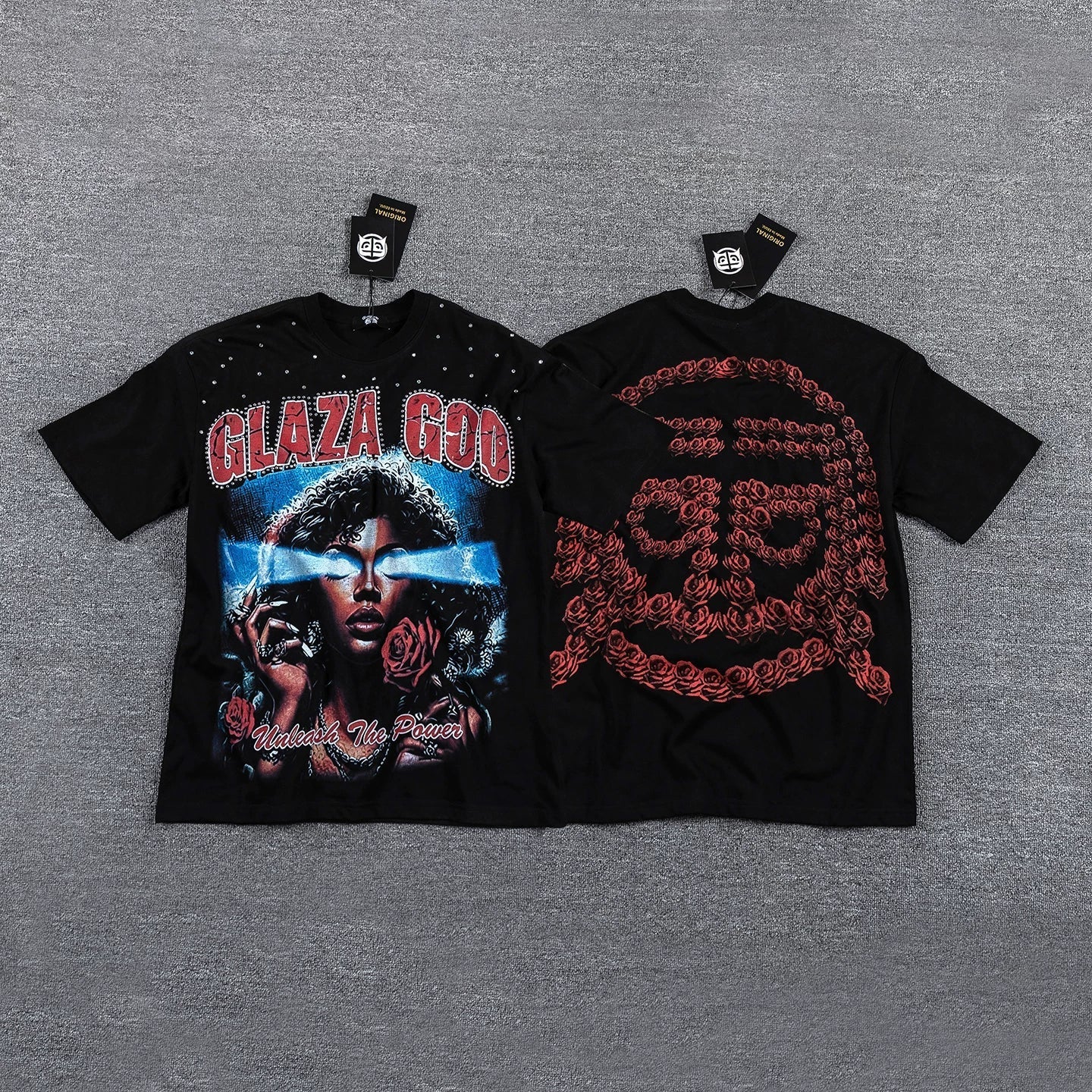 Men's Y2K Graphic Oversized T-Shirt – Vintage Streetwear Double-Sided Print Casual Tee