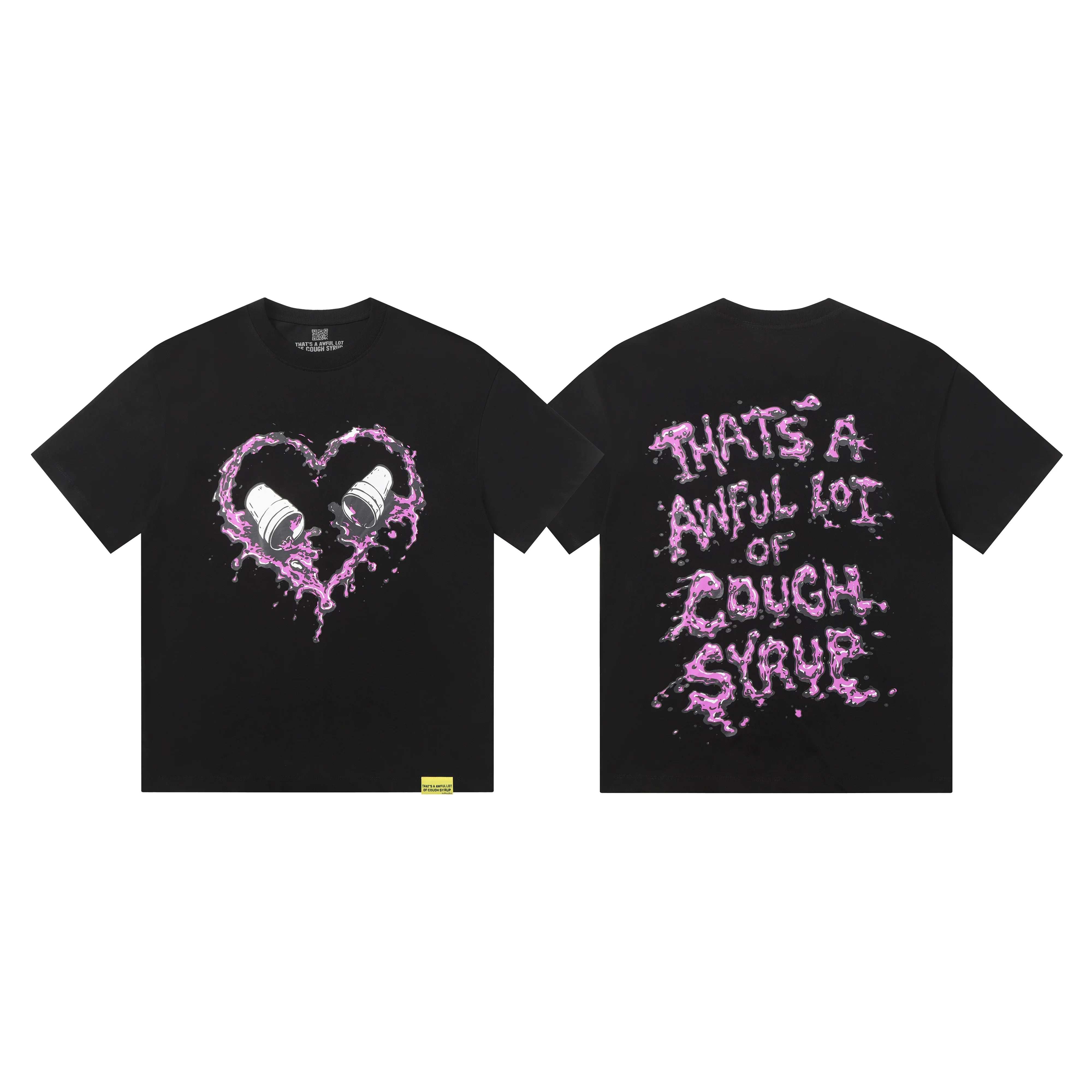 That's A Awful Lot Of Cough Syrup Dripping Heart T-Shirt - Black