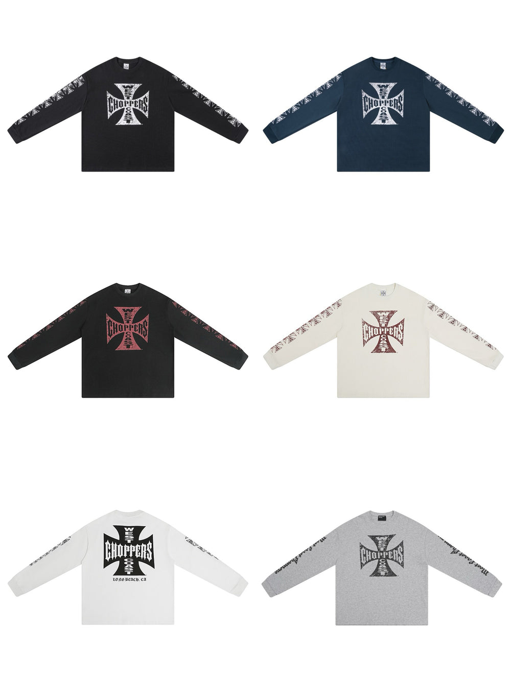 West Coast Choppers Cross Print ERD Stylist Same Style Waffle Sanskrit Long Sleeve (2)