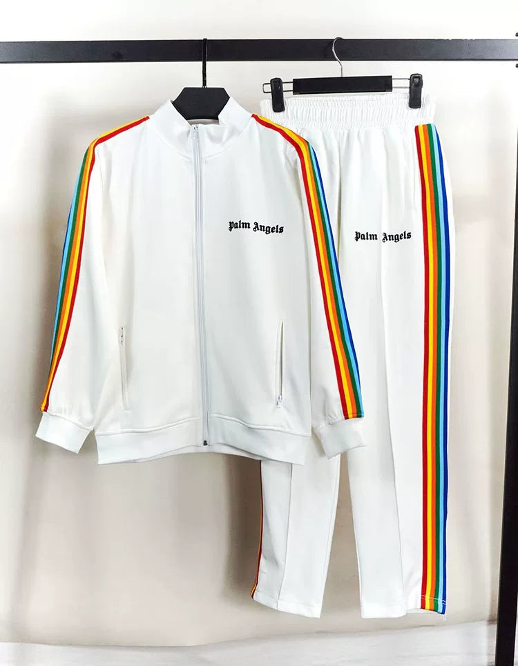 Palm Angels Rainbow Track Jacket & Pants Set - White