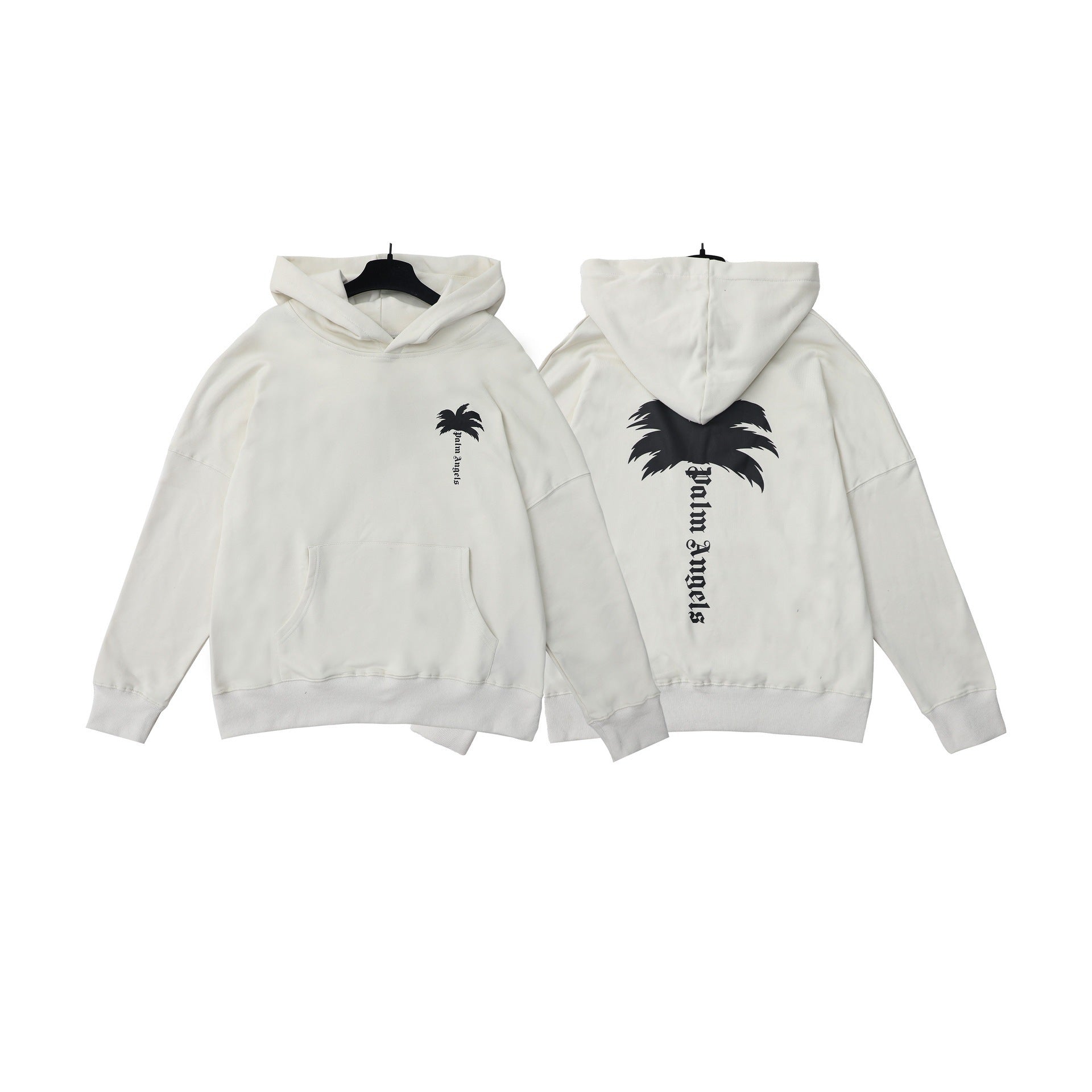 Palm Angels Palm Tree & Logo Back Print Hoodie - Off-White