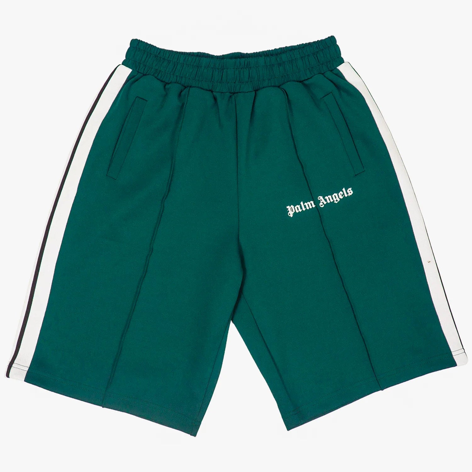 Palm Angels Classic Track Shorts - Dark Green/White