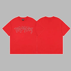 Revenge Outline Arch Logo Short Sleeve T-Shirt Red