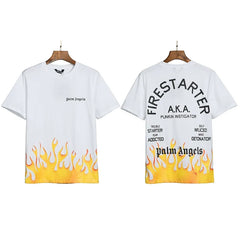 Palm Angels Firestarter Flame Graphic T-Shirt - White