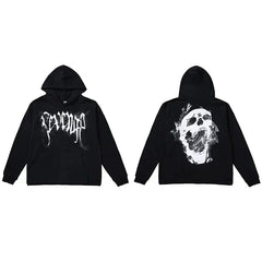 Revenge Smoke Skull Arch Logo Pullover Hoodie black