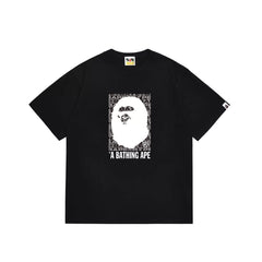 BAPE Style Box Ape Head Short-Sleeve Tee - Black/White
