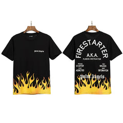 Palm Angels Firestarter Flame Graphic T-Shirt - Black