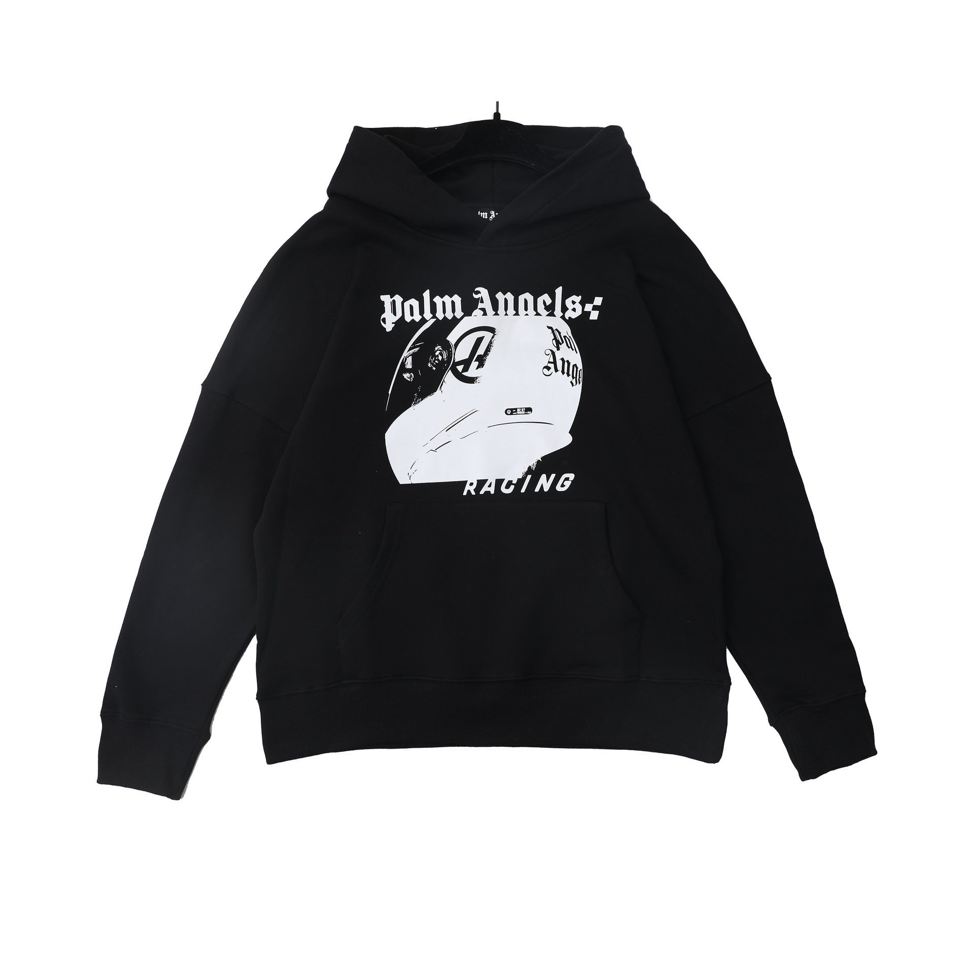 Palm Angels Racing Helmet Graphic Hoodie - Black