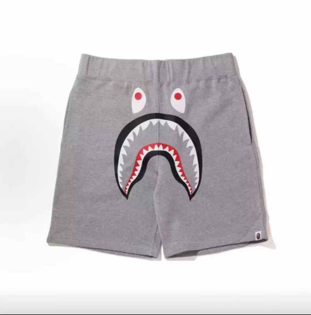 BAPE Style Shark Casual Shorts - Light Grey Heather
