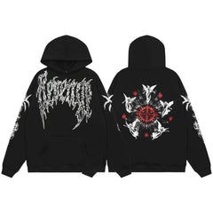 Revenge Black Five Angels & Red Cross Circle Pullover Hoodie