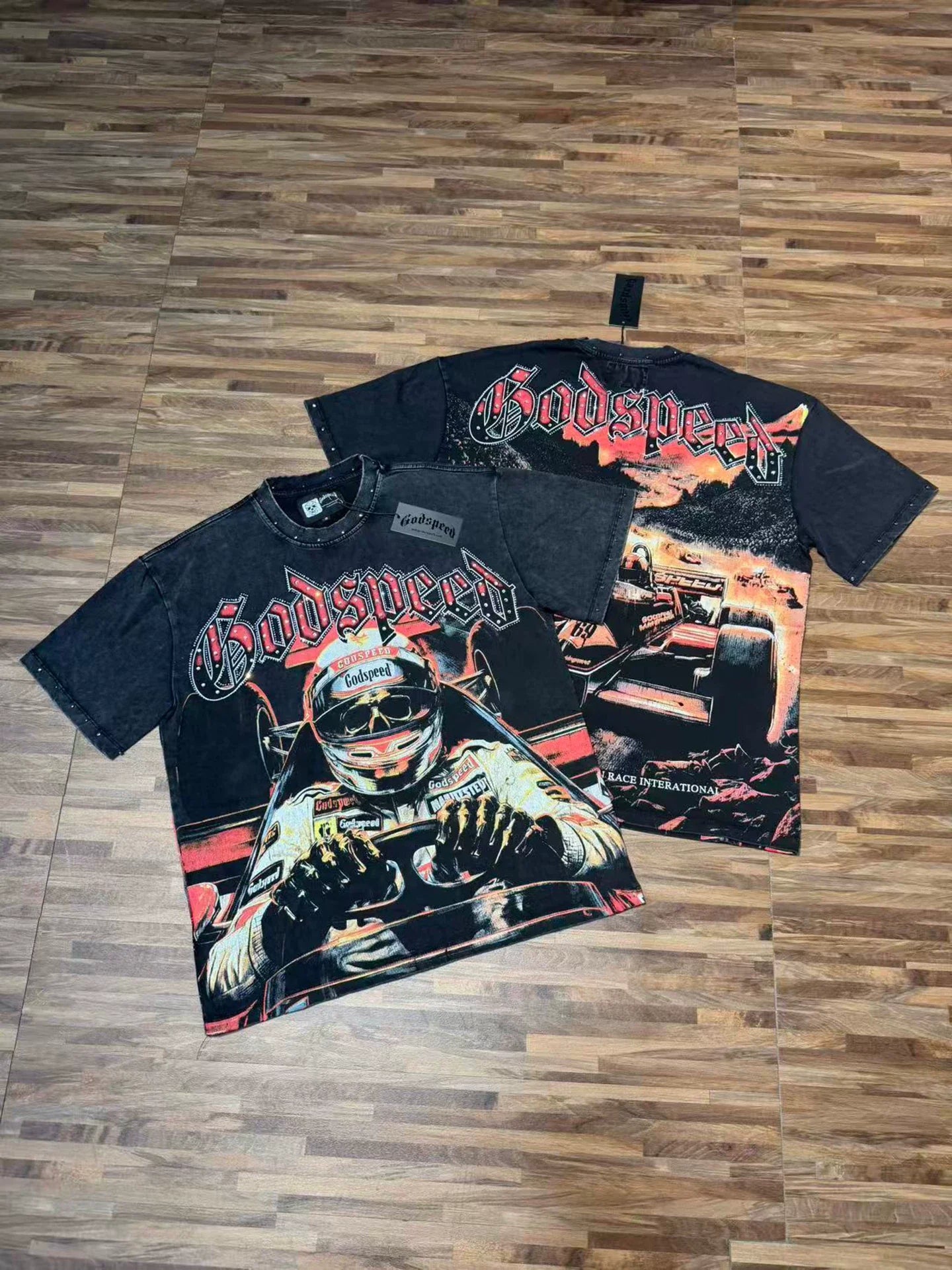 Godspeed Vintage Racing Driver Graphic T-Shirt – Black