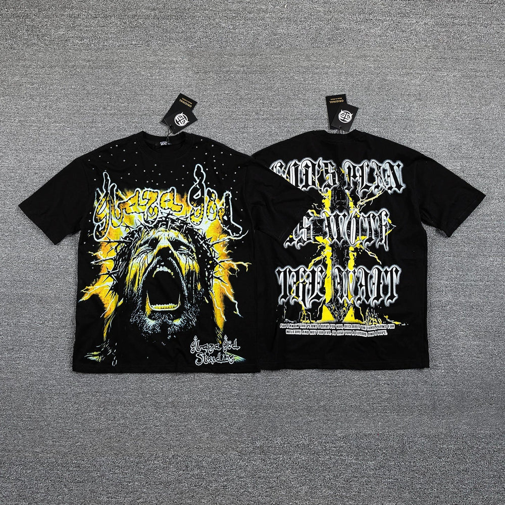 Men's Vintage Graphic Oversized T-Shirt – Dragon Print Streetwear Double-Sided Casual Tee