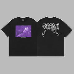 Revenge Silver Arch Logo & Purple Photo Graphic Short Sleeve T-Shirt