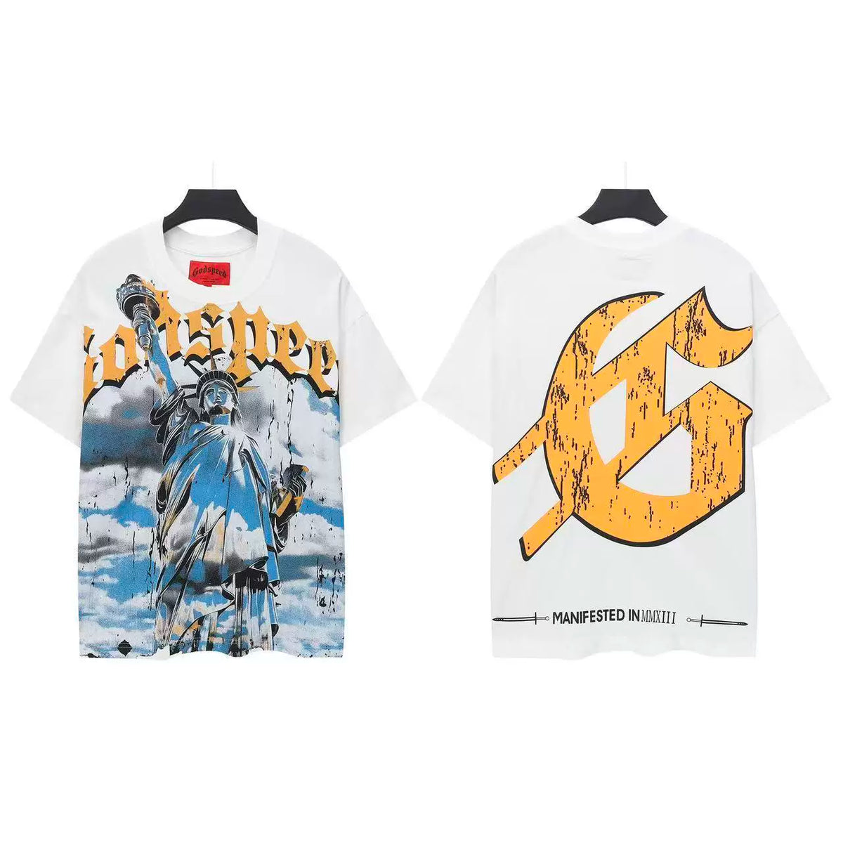 Godspeed Vintage Mountain Graphic T-Shirt – White
