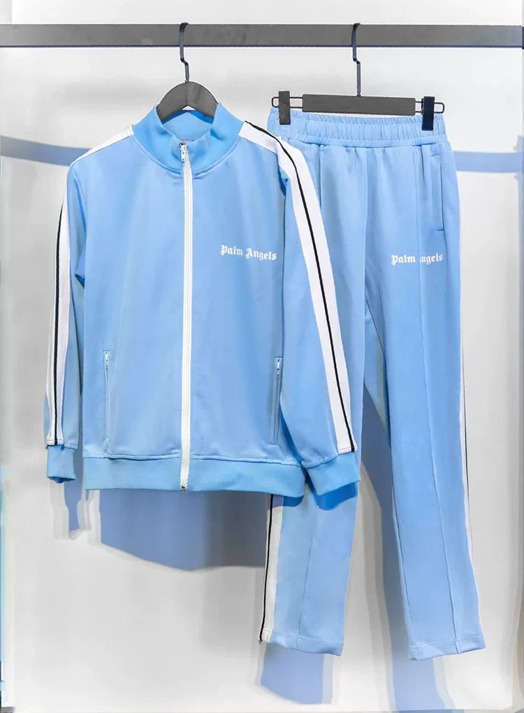 Palm Angels Classic Track Jacket & Pants Set - Light Blue/White