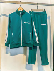Palm Angels Classic Track Jacket & Pants Set - Dark Green/White