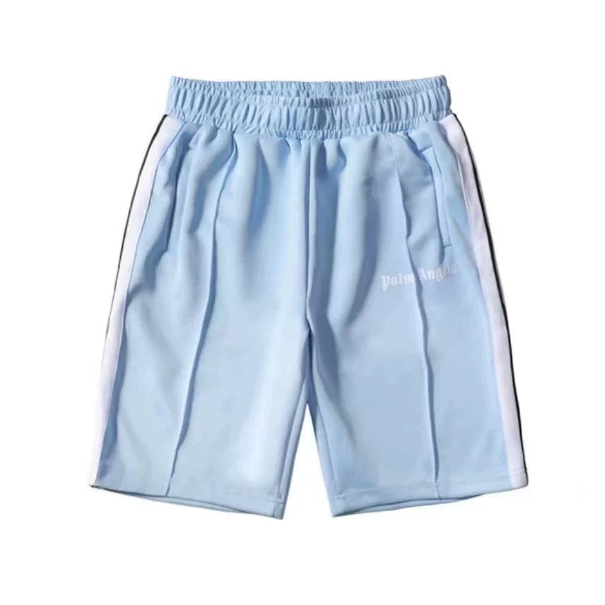 Palm Angels Classic Track Shorts - Light Blue/White