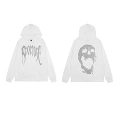 Revenge White Screaming Skull Arch Logo Pullover Hoodie