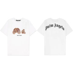 Palm Angels Leopard Print Bear Graphic T-Shirt - White