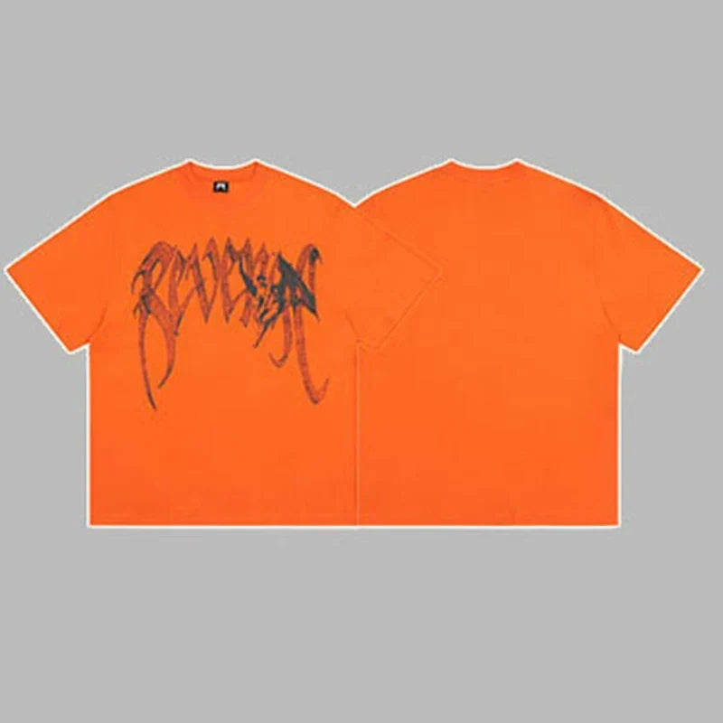 Revenge Classic Arch Logo Short Sleeve T-Shirt Orange