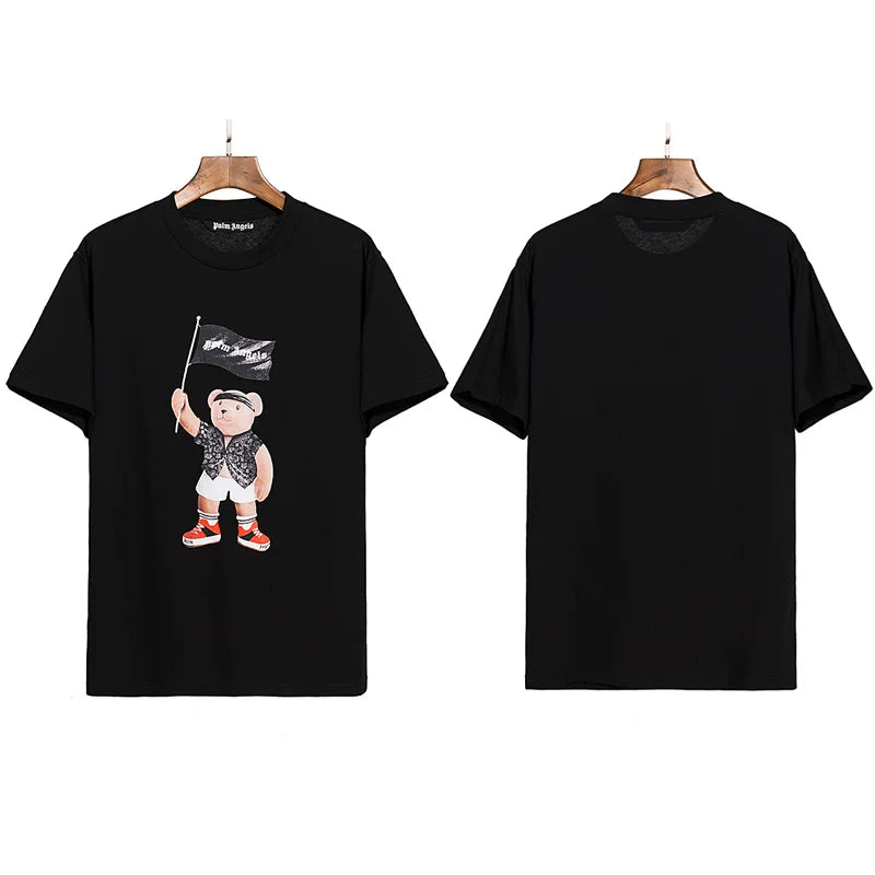 Palm Angels Flag Bear Graphic T-Shirt - Black