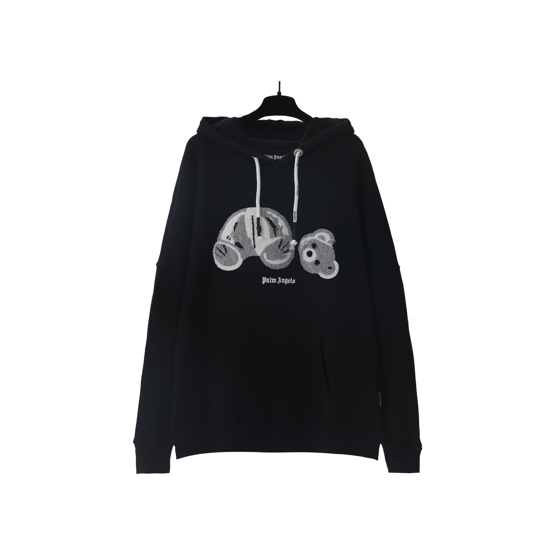 Palm Angels Spray-Effect Decapitated Bear Hoodie - Black