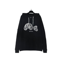 Palm Angels Spray-Effect Decapitated Bear Hoodie - Black