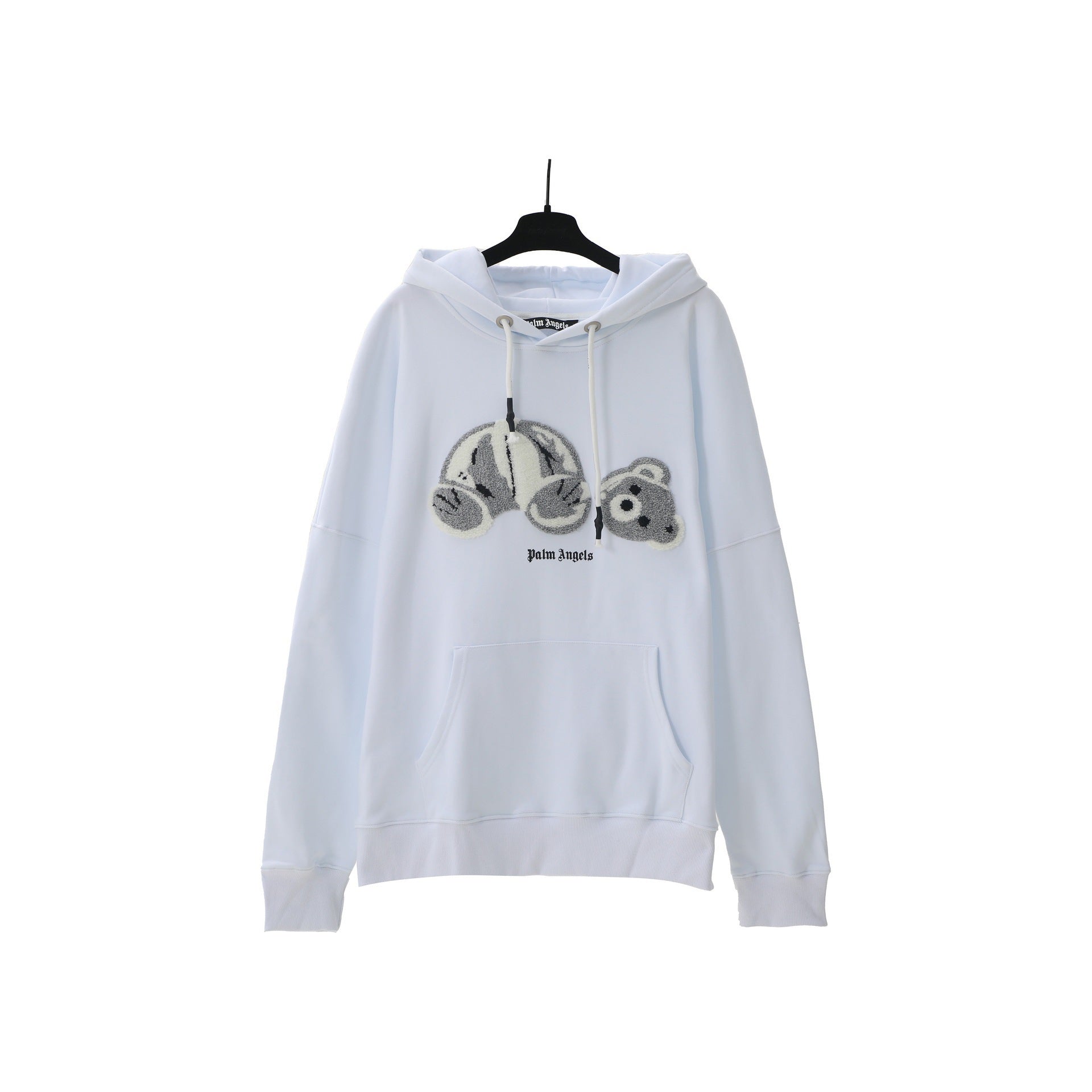 Palm Angels Spray-Effect Decapitated Bear Hoodie - Light Blue