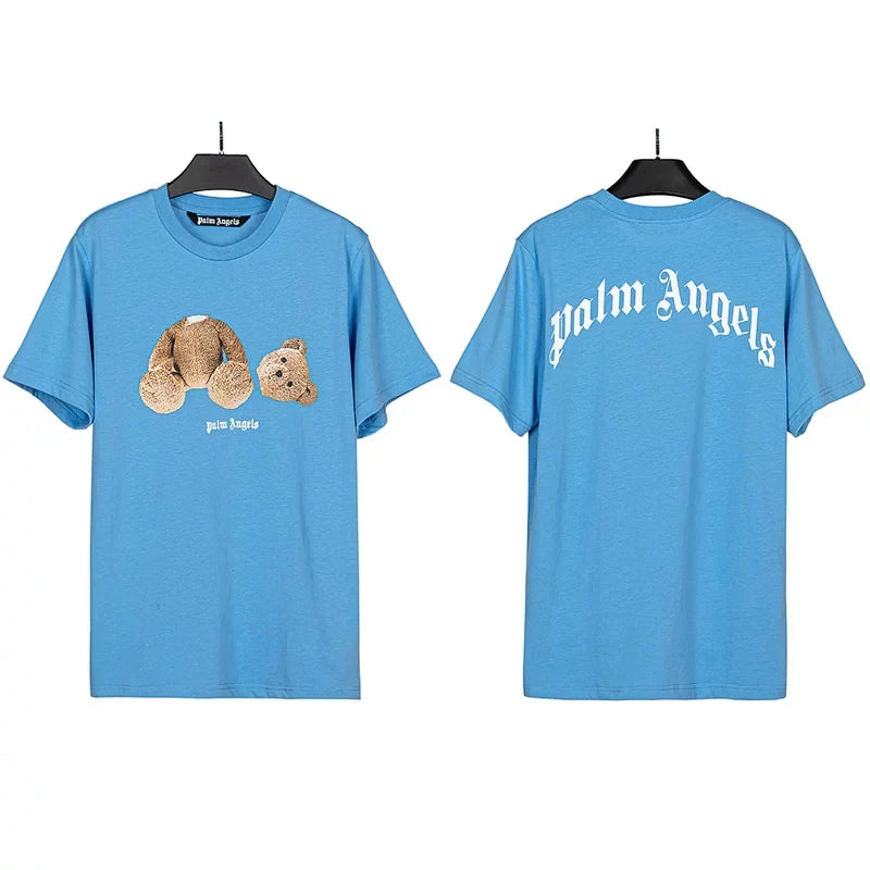 Palm Angels Headless Bear Graphic T-Shirt - Bright Blue
